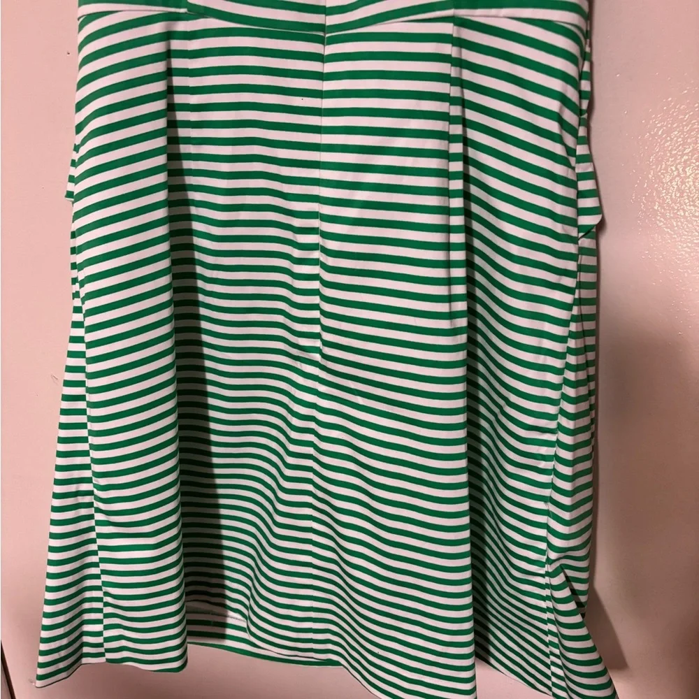 London Times Green and White Sleeveless Sundress